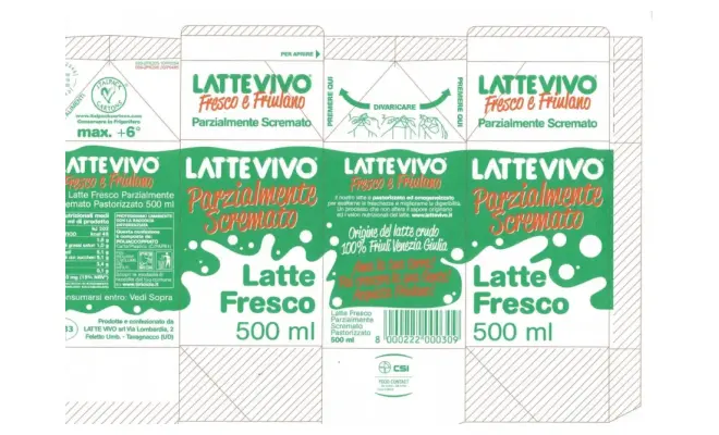Confezione di LATTE FRESCO PASTORIZZATO PARZIALMENTE SCREMATO