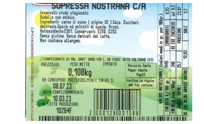 Confezione di SOPRESSA NOSTRANA C/O