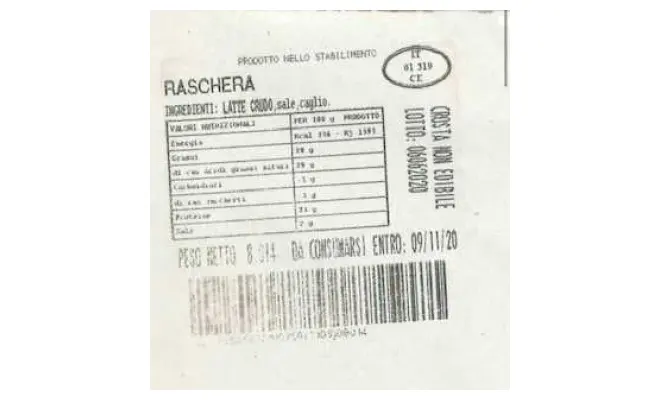 Confezione di RASCHERA DOP