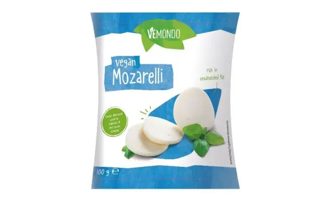 Confezione di VEGAN MOZARELLI (Prodotto vegetale a base di olio di colza e farina di mandorle )