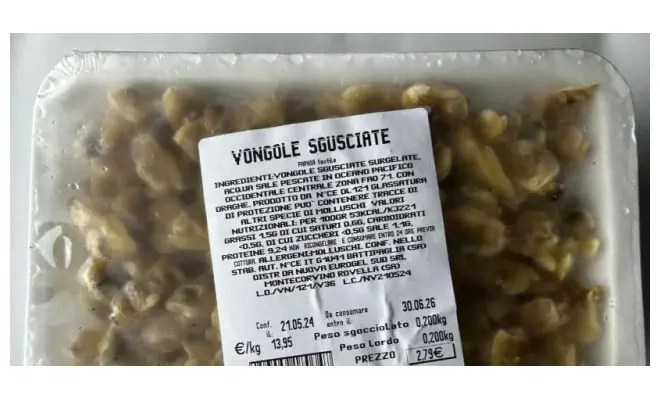 Confezione di VONGOLE SGUSCIATE (PAPHIA TEXTILE)