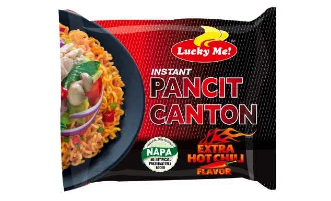 Confezione di Lucky Me Istant Noodles Hot Chili Flavor