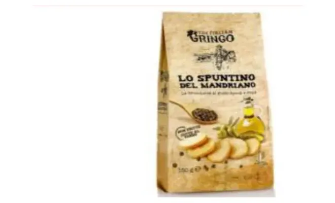 Confezione di Lo spuntino del Mandriano - Le bruschette al gusto speck e pepe, 150g