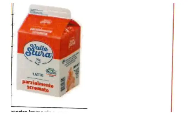 Confezione di latte parzialmente scremato pastorizzato ad elevate temperature