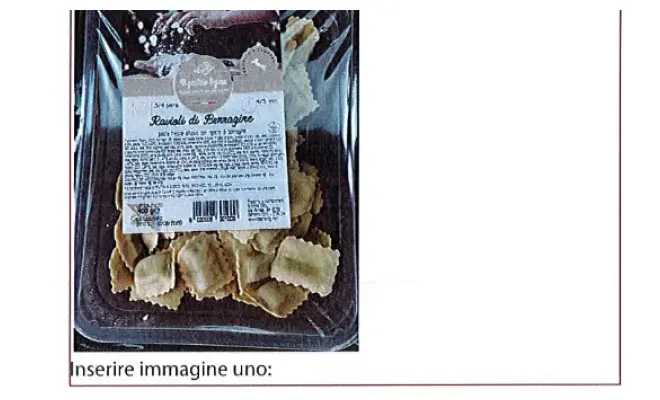 Confezione di ravioli di borragine