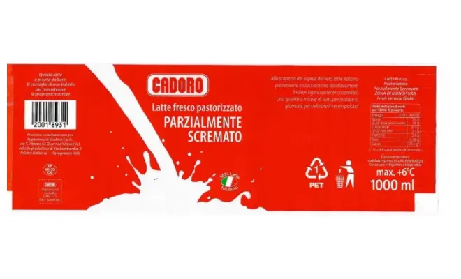 Confezione di LATTE FRESCO PASTORIZZATO PARZIALMENTE SCREMATO