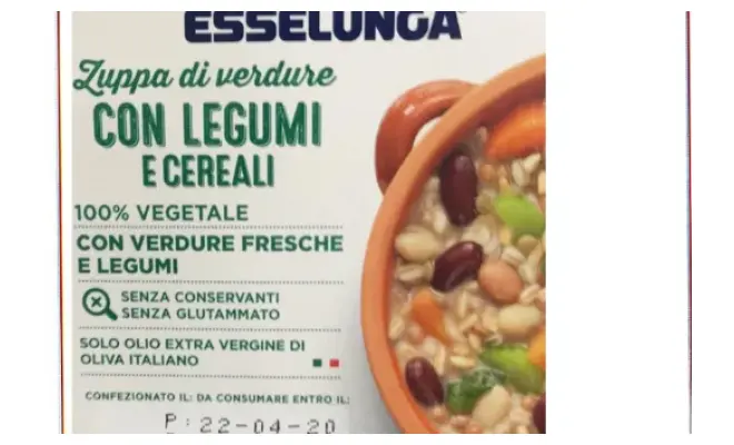 Confezione di ZUPPA DI VERDURE CON LEGUMI E CEREALI