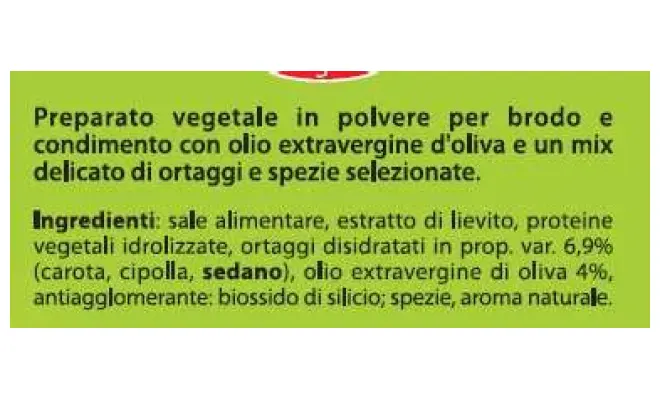 Confezione di Preparato vegetale in polvere per brodo e condimento