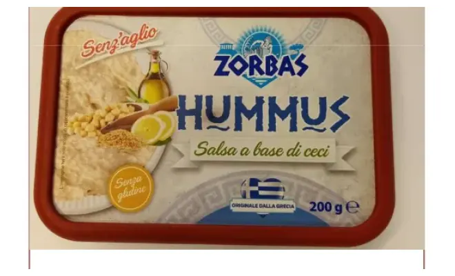 Confezione di Hummus salsa senza aglio a base di ceci