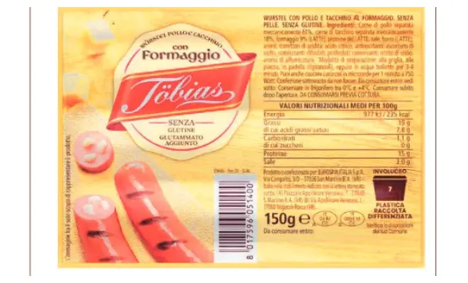 Confezione di WRUSTEL CON POLLO E TACCHINO AL FORMAGGIO