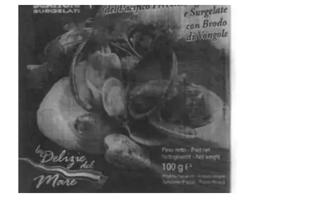 Confezione di vongole del pacifico precotte sgusciate e surgelate