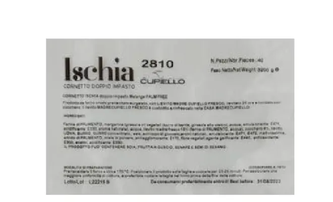Confezione di 2810 CORNETTO ISCHIA doppio impasto Melange PALM FREE - 40 pz - MADRE Bella Pasticceria