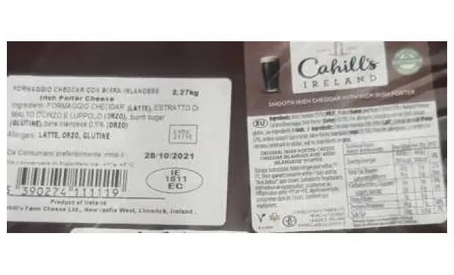 Confezione di CAHILL'S IRISH PORTER CHEDDAR
