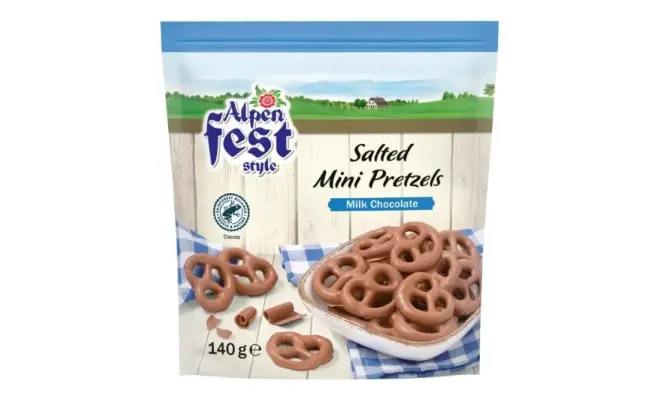 Confezione di Brezeln ricoperti al cioccolato