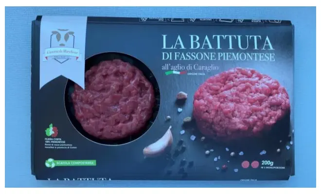 Confezione di BATTUTA BOV.AD.PMT AGLIO G200SKIN-BATTUTA DI FASSONE PIEMONTESE