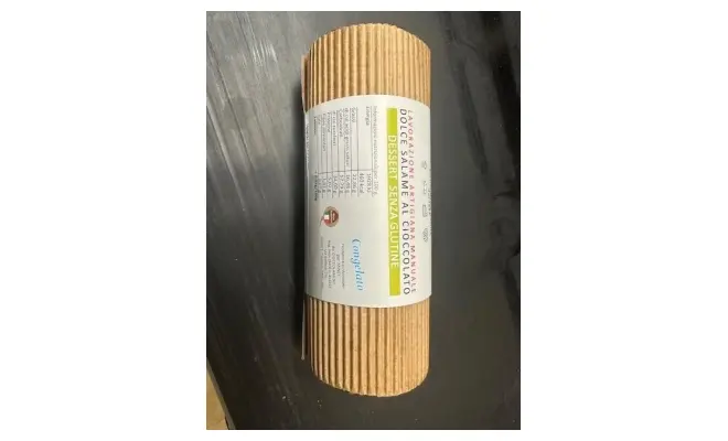 Confezione di Dolce salame al cioccolato DESSERT senza glutine, TUBO CANETE' 500 gr