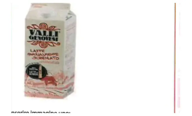 Confezione di latte parzialmente scremato pastorizzato ad elevate temperature