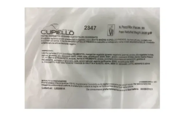 Confezione di 2347 CORNETTO HOTEL MADRE PLANT BASED VUOTO PALMA SEGREGATO - RSPO SG. 90 pz