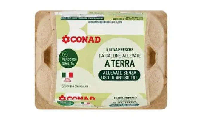 Confezione di Uova fresche da allevamento a terra senza uso atb
