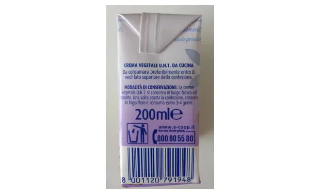 Confezione di Crema vegetale da cucina UHT