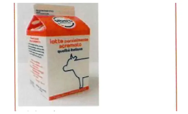 Confezione di latte parzialmente scremato pastorizzato ad elevate temperature