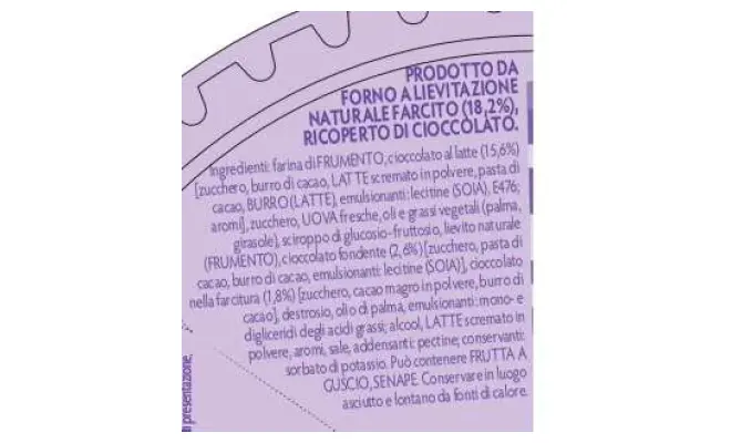 Confezione di BUDINO-PRODOTTO DA FORNO FARCITO E RICOPERTO