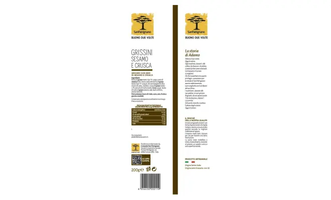 Confezione di Grissini Sesamo e Crusca
