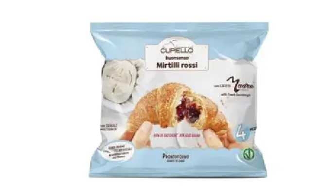 Confezione di 2921 CORNETTO CURVO BUONSENSO PALMFREE CEREALI E MIRTILLI ROSSI -30% ZUCCHERI 24 pz 2160g (4pz 6 bu
