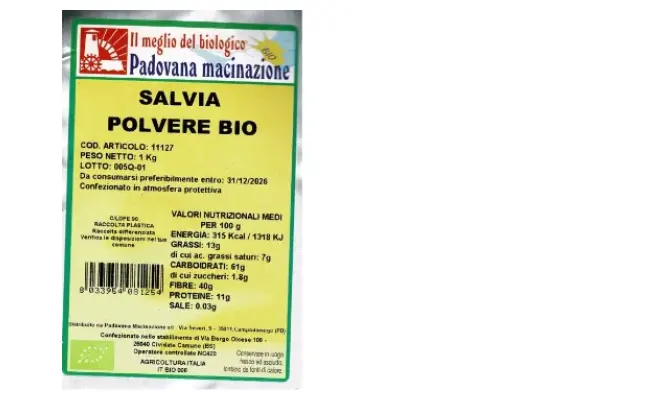 Confezione di Salvia Polvere Bio