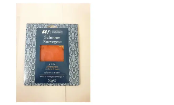 Confezione di SALMONE NORVEGESE AFFUMICATO - 50g.