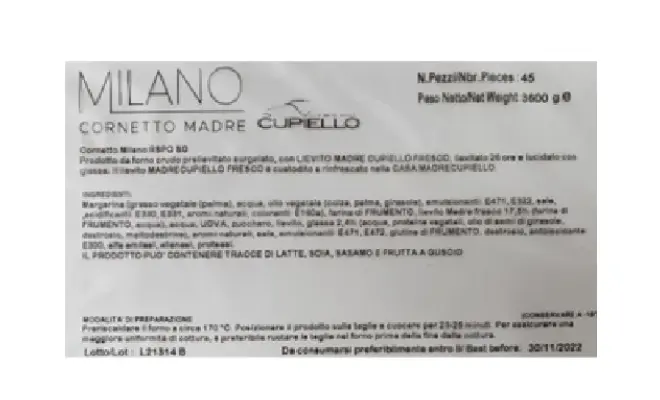 Confezione di 2743 Cornetto Milano - RSPO SG - 45 pz - MADRE MARGARINA