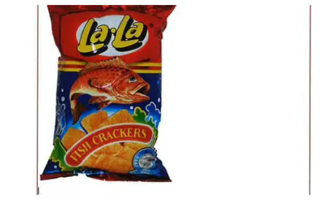 Confezione di Lala Fish crackers salt & vinegar, Lala fish crackers classic, Lala fish crackers sweet chilli