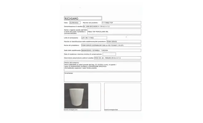 Confezione di ML 1088 BICCHIERE H. CM 8.5 X 7.5