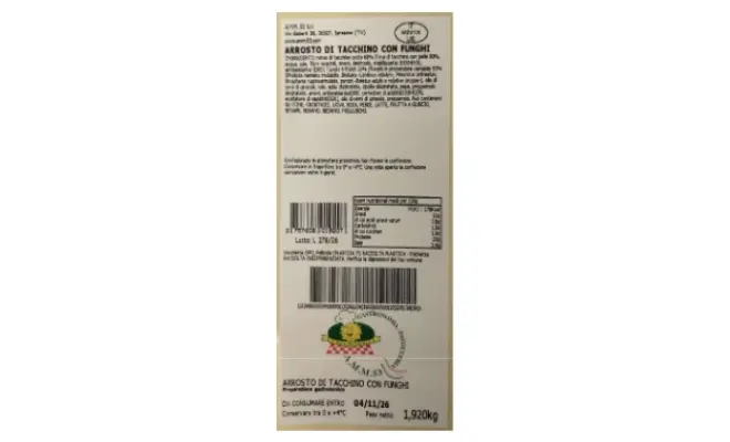 Confezione di ARROSTO DI TACCHINO AI FUNGHI