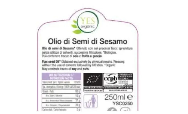 Confezione di OLIO DI SEMI DI SESAMO