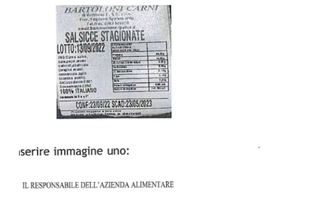 Confezione di salsiccia stagionata