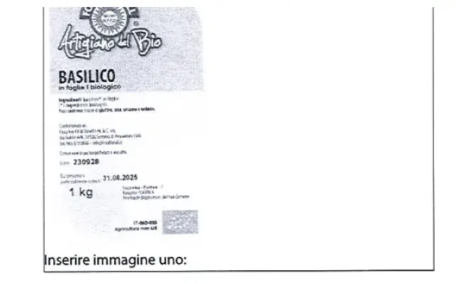 Confezione di Basilico foglia biologico