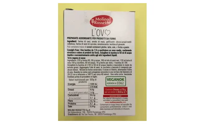 Confezione di L'OV - PREPARATO ADDENSANTE PER PRODOTTI DA FORNO