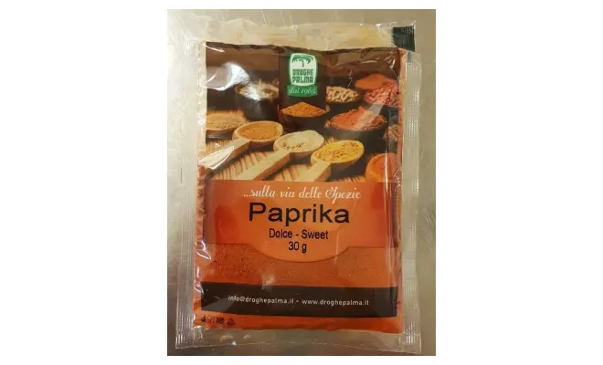 Confezione di SCATOLE DA 25 BUSTINE DI PAPRIKA DOLCE POLVERE g. 30