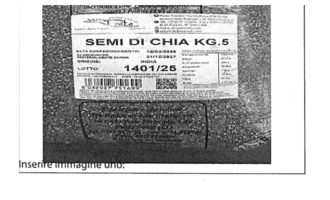 Confezione di SEMI DI CHIA NERA ORIGINE INDIA - Sacchi da 5 KG