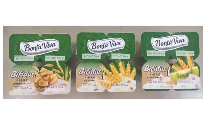 Confezione di Bontà viva bifidus fibre "Avena -noci" Bontà viva bifidus fibre "Cereali" Bontà viva "kiwi-cereali"