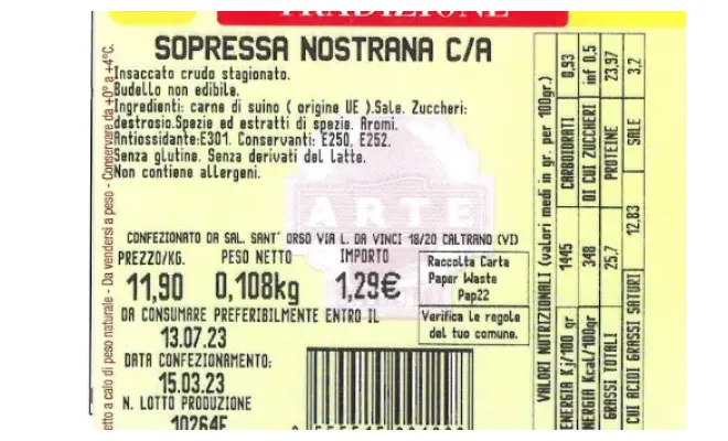 Confezione di SOPRESSA NOSTRANA C/A