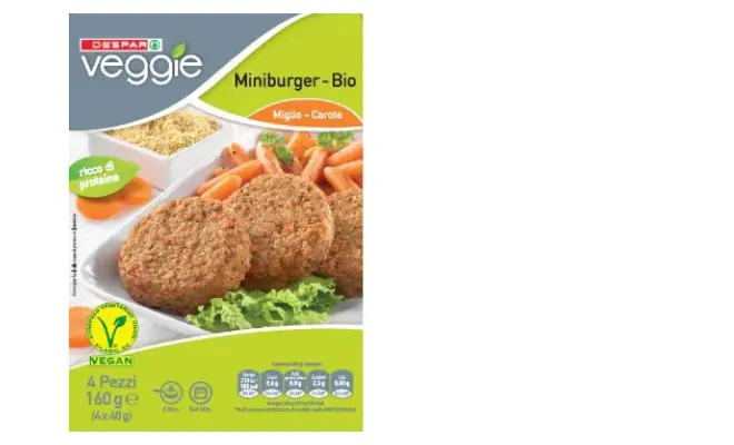 Confezione di MINIBURGER MIGLIO E CAROTE BIO FRESCO