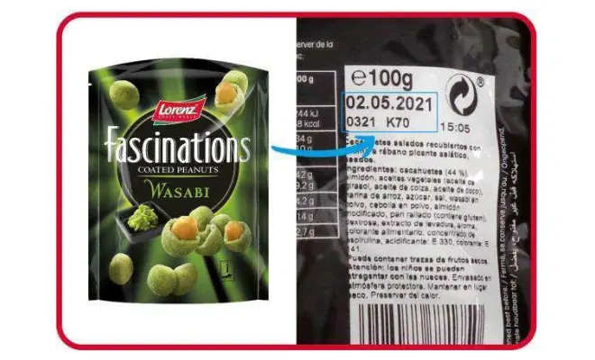 Confezione di Fascinations Coated Peanuts Wasabi 100g