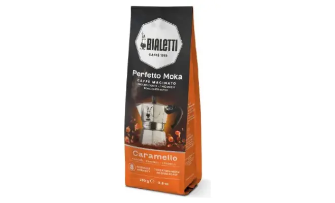 Confezione di Perfetto moka macinato aromatizzato al caramello