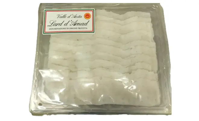 Confezione di VALLE D¿AOSTA LARD D¿ARNAD DOP AFFETTATO