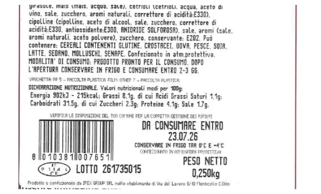 Confezione di INSALATA DI RISO