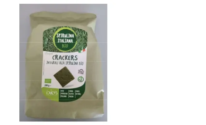 Confezione di Crackers integrali alla spirulina Bio