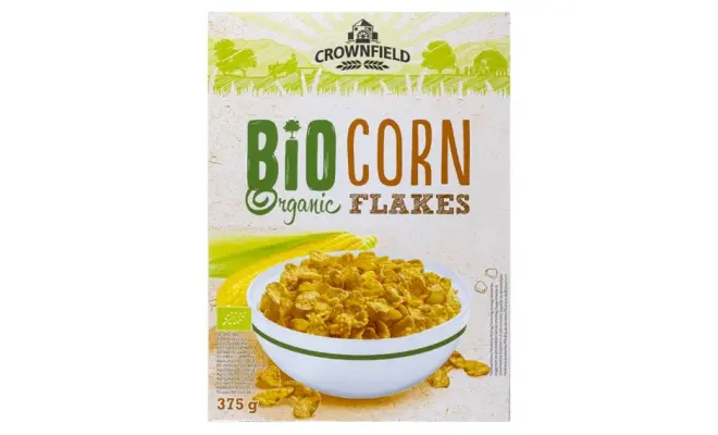 Confezione di Cornflakes di mais da agricoltura biologica
