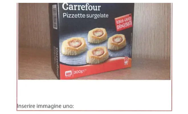 Confezione di Pizzette crude di pasta sfoglia surgelate